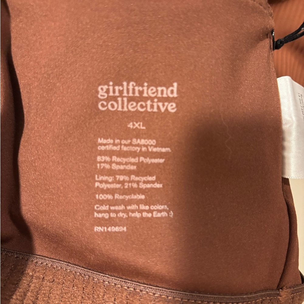 Girlfriend Collective Brown Sports Bra 4XL